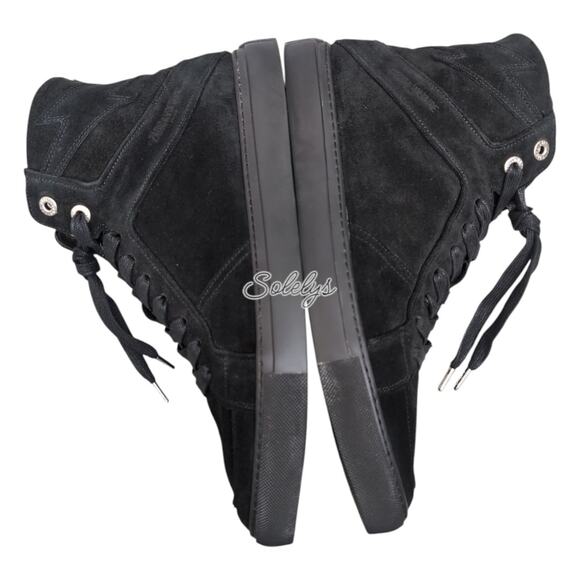 Zadig & Voltaire ZV1747 High Flash Black Suede Leather Sneaker Mens US12 FR43 - Picture 9 of 10